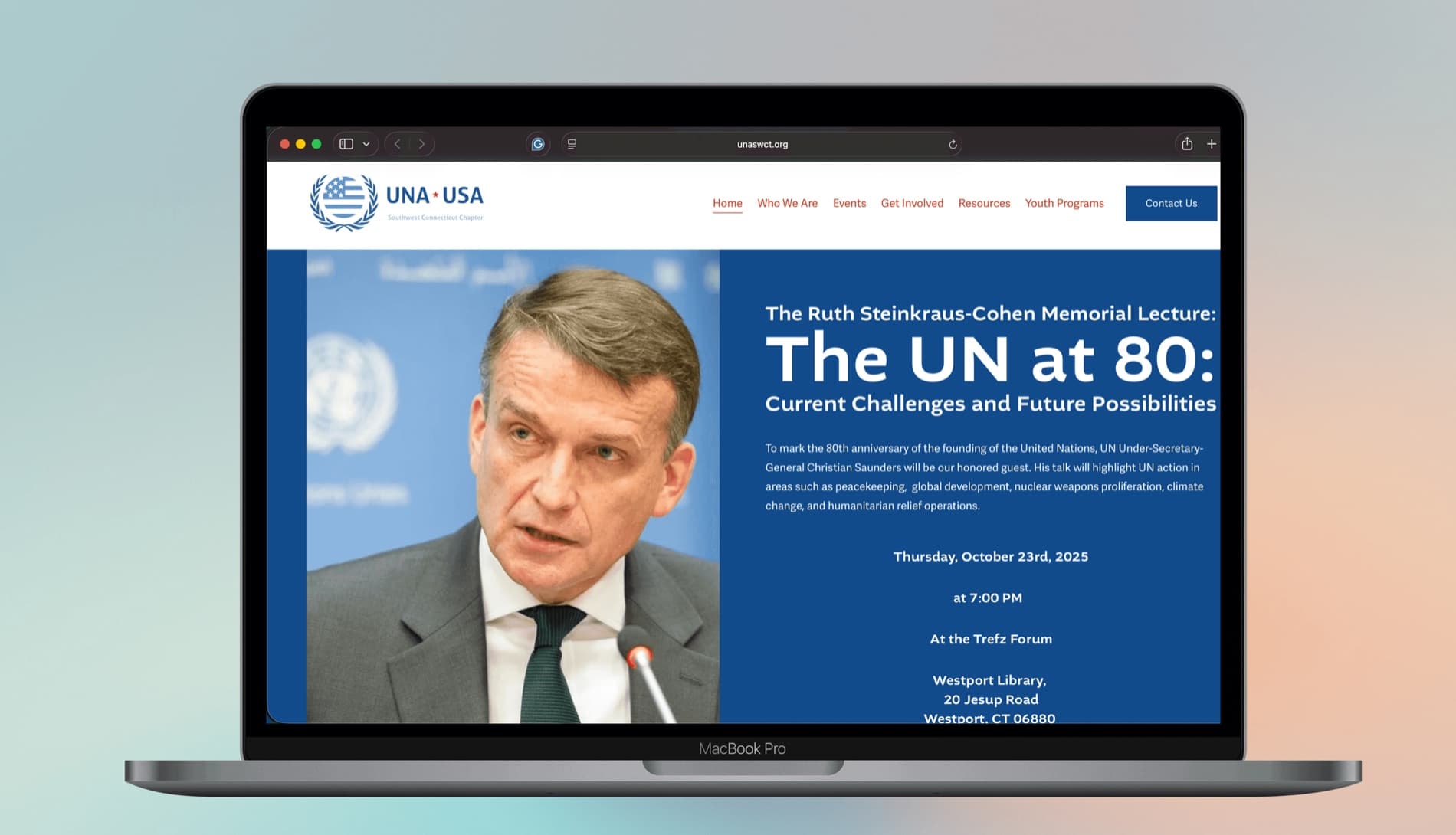 UNA Southwest Connecticut website by Compo Technologies